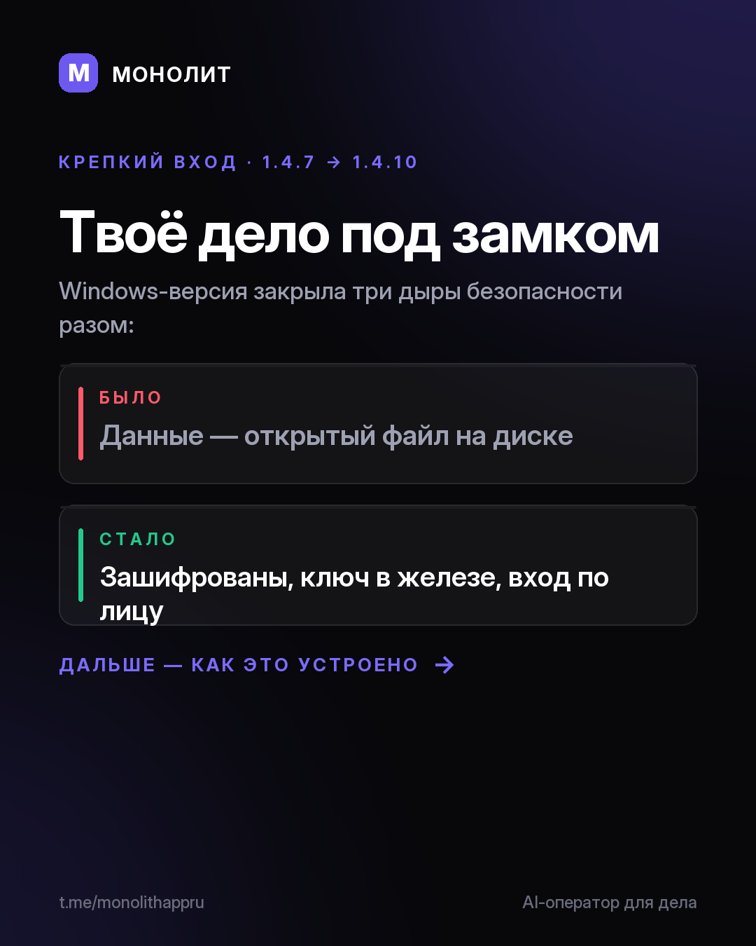 Твоё дело под замком (1.4.10 beta)